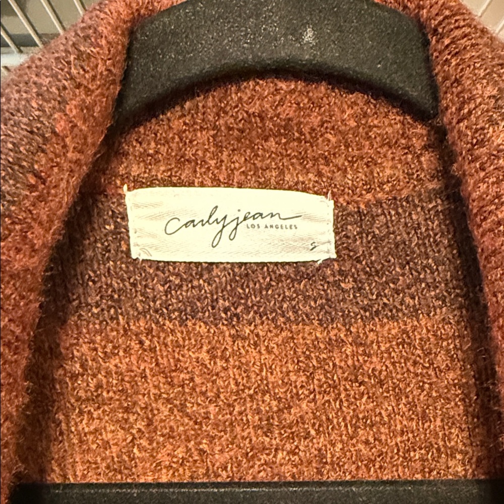 Carly Jean Los Angeles Warm Brown Knit Cardigan - Picture 2 of 7
